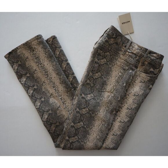 Mother 10897-1608 Womens Sz 29 Boa Babe Snake Print The Hustler Flood Jeans - Picture 14 of 14